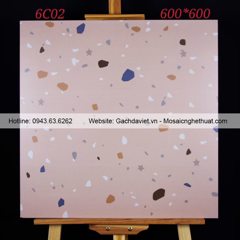 Gạch ốp lát terrazzo kích thước 600x600mm VTR6C02