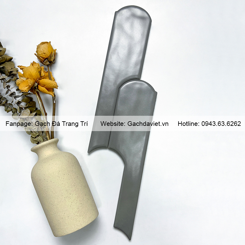 Gạch thẻ ốp tường 70x280mm hình sáng tạo màu xám VGT-ST008