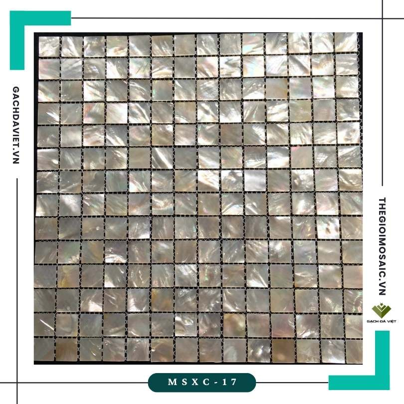 Gạch mosaic ốc xà cừ chip xương cá MSXC-17