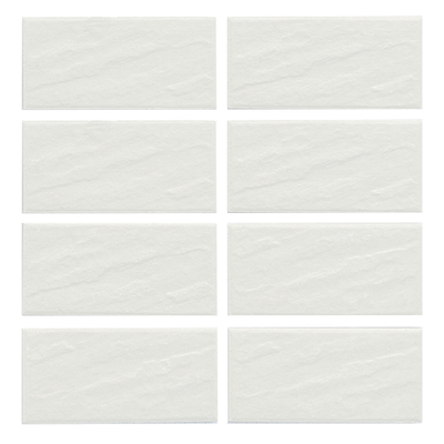 Gạch thẻ ốp tường màu trắng bề mặt sần 45x95mm V9002