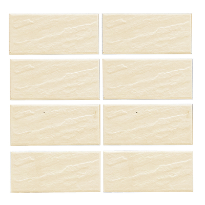 Gạch thẻ ốp tường màu hồng nhạt bề mặt sần lượn 45x95mm V9024