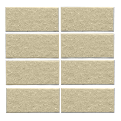 Gạch thẻ ốp tường màu be bề mặt sần 45x95mm V9123