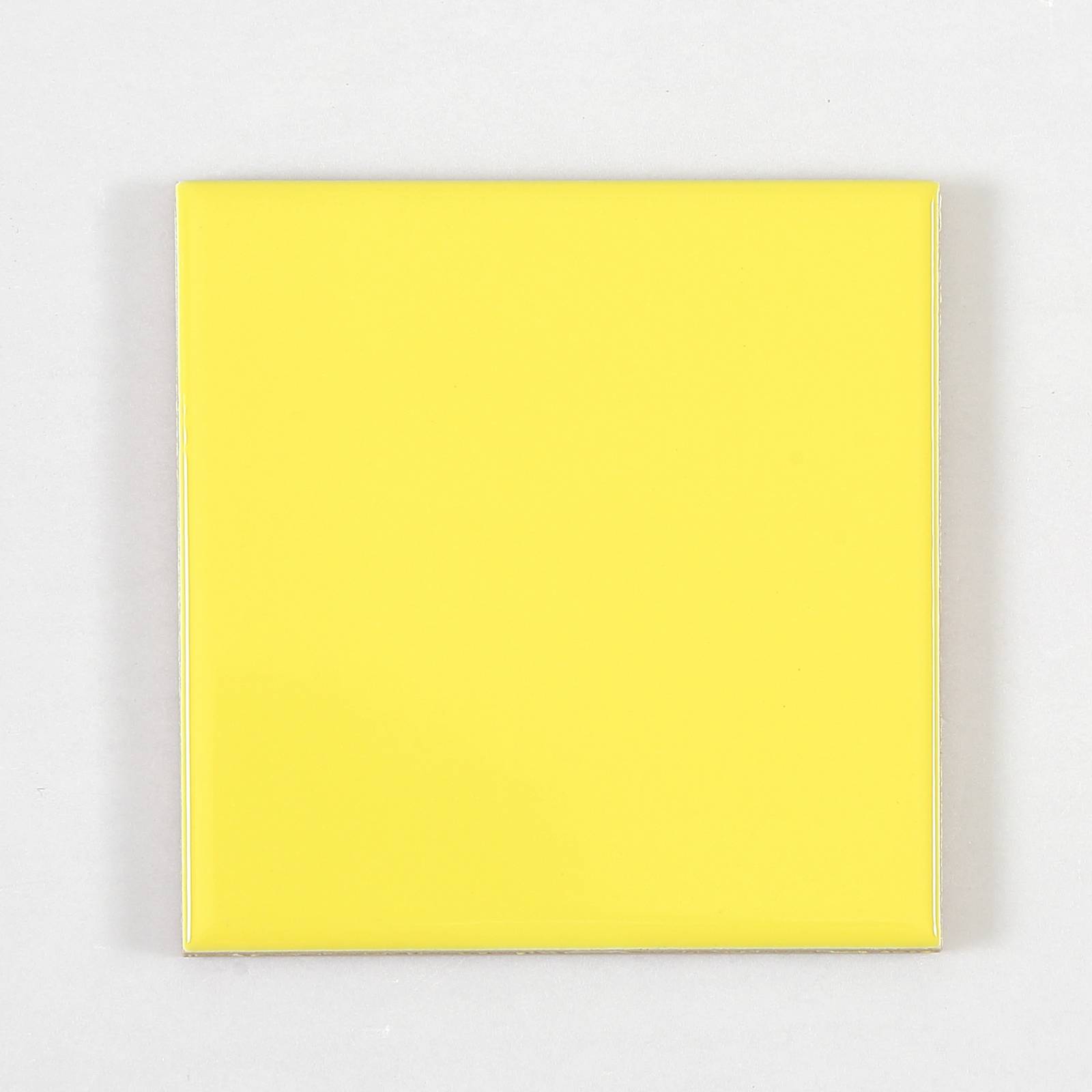 Gạch thẻ trang trí màu vàng bóng phẳng KT 100x100mm V1105