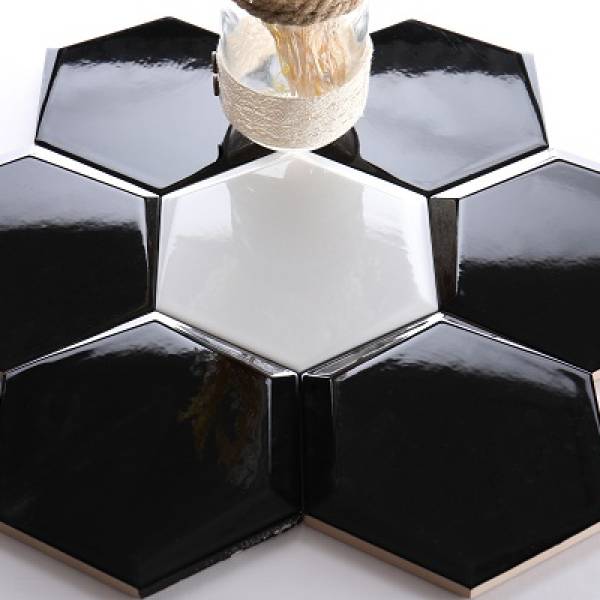 Gạch lục giác đen bóng vát 87*173*150mm M1715807