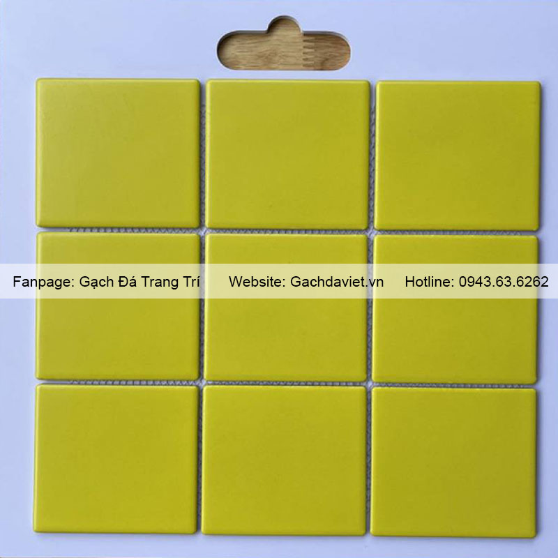 Gạch mosaic màu vàng men mờ kích thước 10x10 VMSG-9715M