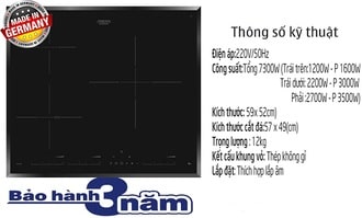 Thông số công suất định mức ghi trên bếp từ Thông số công suất định mức ghi trên bếp từ
