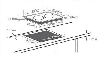Kích thước lắp đặt cho bếp từ panasonic Kích thước lắp đặt cho bếp từ panasonic
