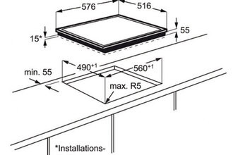 Kích thước mặt kính bếp aeg khi lắp đặt là 560 Kích thước mặt kính bếp aeg khi lắp đặt là 560