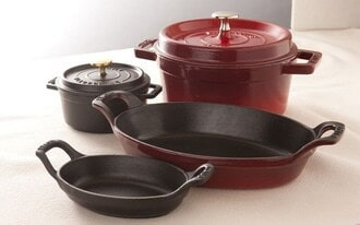 Nồi gang nấu bếp từ được không_Phân biệt nồi gang với inox