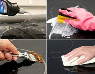 Vệ sinh kính bếp từ để loại bỏ cháy xén chất bẩn Vệ sinh kính bếp từ để loại bỏ cháy xén chất bẩn