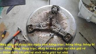 Máy giặt electrolux hỏng trục, hỏng càng cần thay mới