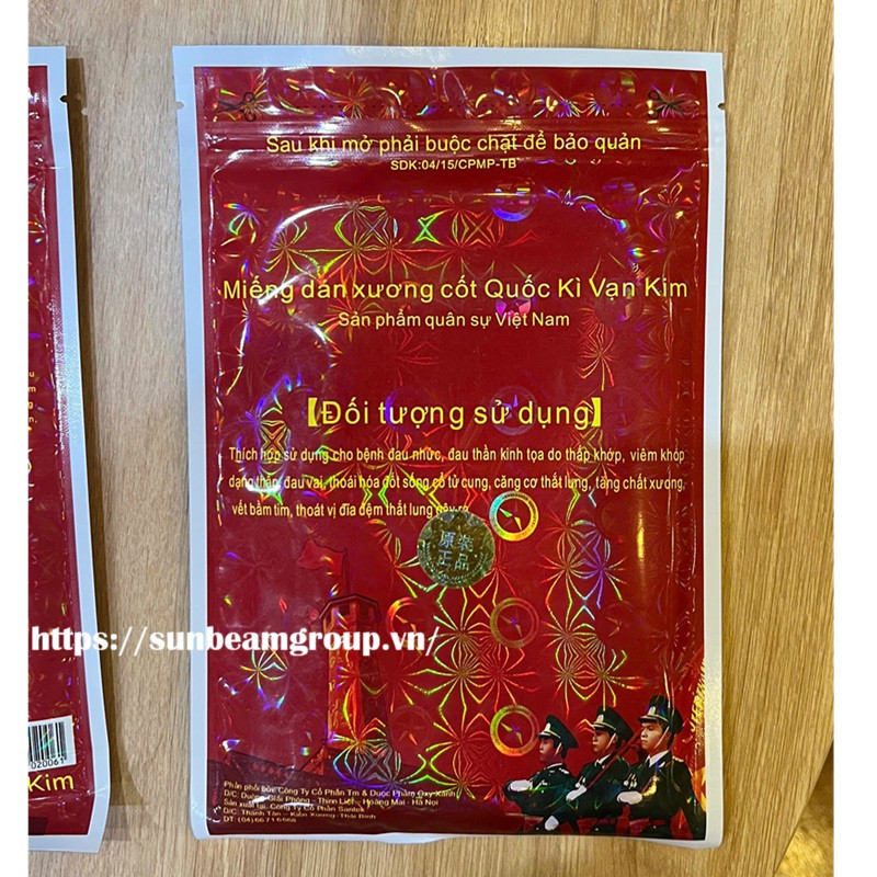 Miếng dán xương cốt quốc kì vạn kim - mẫu Phản Quang Cao Cấp - Hộp 200 miếng dán