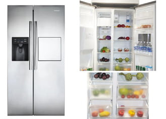 Tủ side by side màu trắng sạch sẽ sáng bóng