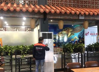 Lắp điều hòa tủ đứng cho nhà hàng ăn uống Lắp điều hòa tủ đứng cho nhà hàng ăn uống